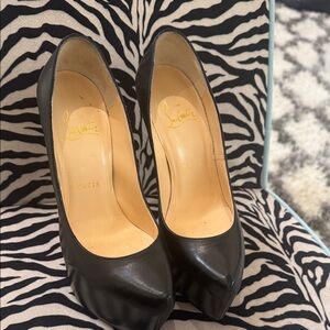 Christian Louboutin Black and Red Platform Heels